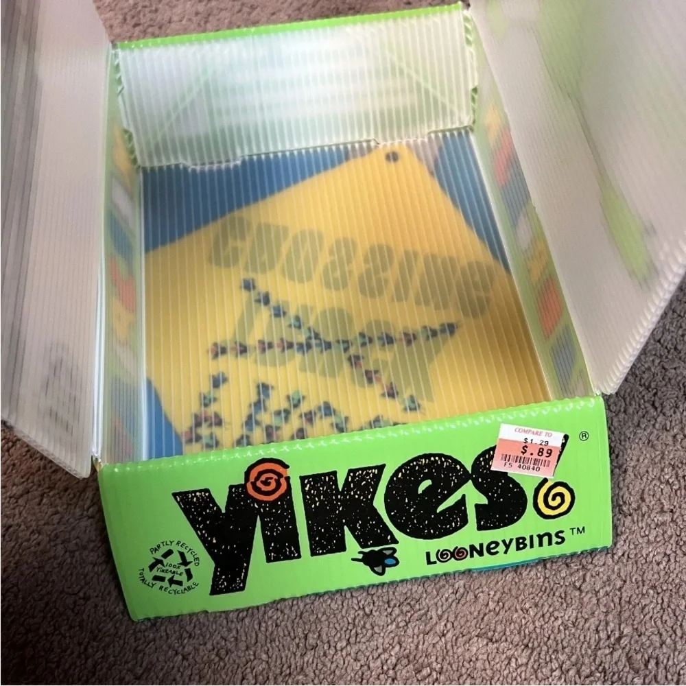 Yikes! Vintage Frog Looneybins Pencil Case Box Recycled School